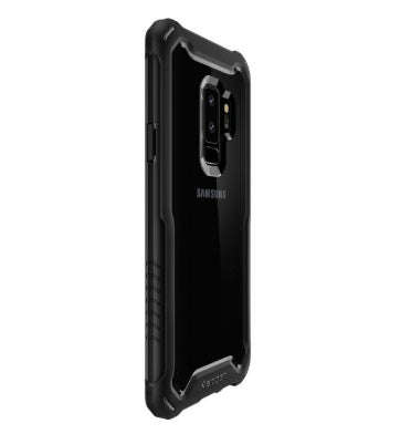 SAMSUNG GALAXY S9+ PREMIUM HYBRID ARMOR 360 CASE WITH TEMPERED GLASS PROTECTOR BLACK | SPIGEN