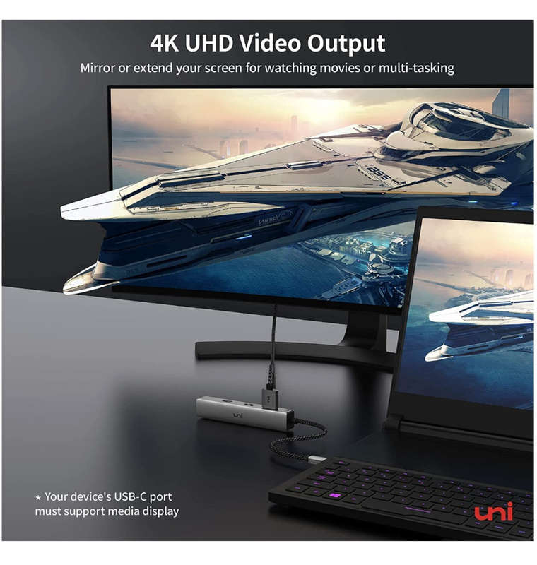 USB-C 6in1 MULTI PORT PD/HDMI/ETHERNET/USB/USB-C HUB | UNI