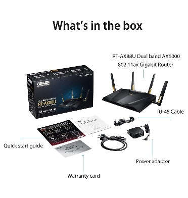 ASUS AX6000 RT-AX88U WIFI 6 DUAL BAND GIGABIT WIRELESS GAMING ROUTER NEW/OPEN BOX