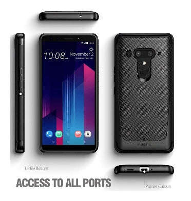 HTC U12+ PREMIUM SLIM FIT KARBON SHIELD CASE BLACK | POETIC