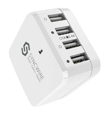 USB WALL CHARGER 34W 4-PORT WHITE | SYNCWIRE