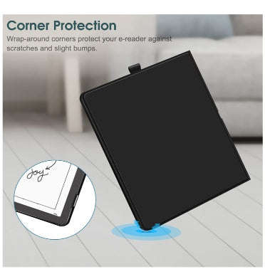 AMAZON KINDLE SCRIBE 10.2" (2022) PREMIUM PROTECTIVE SLIM SHELL PU LEATHER FOLIO FLIP COVER BLACK...