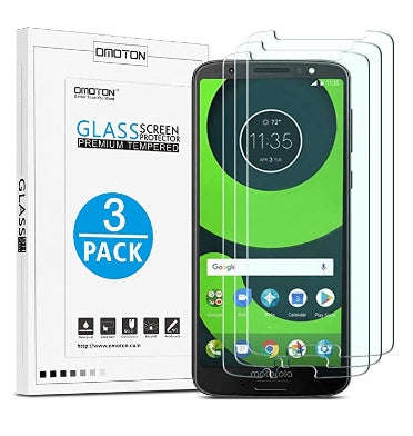 MOTO G6 PLUS PREMIUM TEMPERED GLASS SCREEN PROTECTOR 9H 3PK | OMOTION