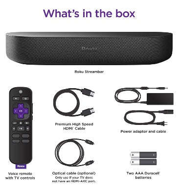 ROKU STREAMBAR 4K/HDR UHD STREAMING MEDIA PLAYER/SPEAKER 9102R (2020)