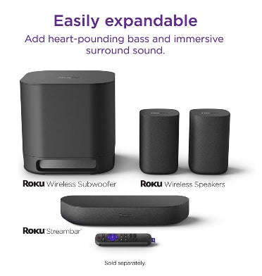 ROKU STREAMBAR 4K/HDR UHD STREAMING MEDIA PLAYER/SPEAKER 9102R (2020)
