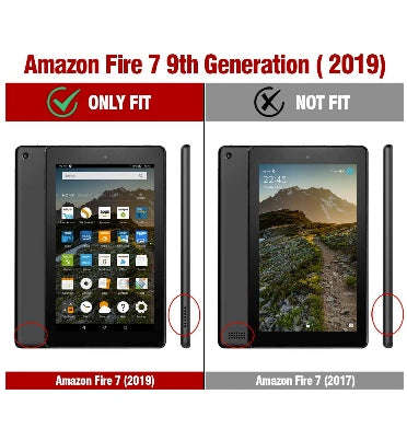 AMAZON FIRE 7" TABLET (2019) FULL BODY RUGGED PROTECTIVE CASE BLACK | POETIC