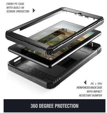 AMAZON FIRE 7" TABLET (2019) FULL BODY RUGGED PROTECTIVE CASE BLACK | POETIC