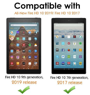 AMAZON FIRE HD 10" TABLET (2019) FULL BODY RUGGED PROTECTIVE CASE BLACK | MOKO