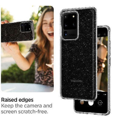 SAMSUNG GALAXY S20 ULTRA PREMIUM SLIM LIQUID CRYSTAL GLITTER CASE CLEAR | SPIGEN