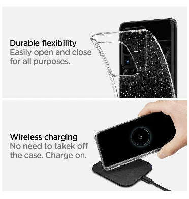 SAMSUNG GALAXY S20 ULTRA PREMIUM SLIM LIQUID CRYSTAL GLITTER CASE CLEAR | SPIGEN