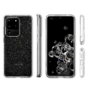 SAMSUNG GALAXY S20 ULTRA PREMIUM SLIM LIQUID CRYSTAL GLITTER CASE CLEAR | SPIGEN