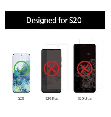 SAMSUNG GALAXY S20 TEMPERED SCREEN PROTECTOR 3D CURVED DOME GLASS 2PK | WHITESTONE