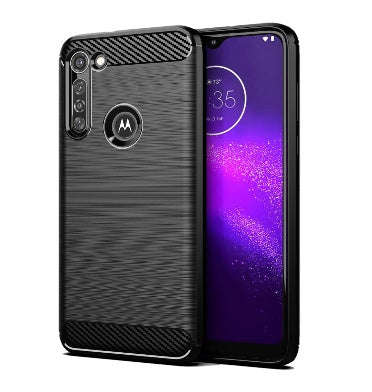 MOTO G8 POWER ULTRA SLIM BRUSHED CARBON FIBRE DESIGN TPU CASE BLACK