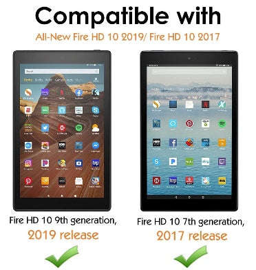 AMAZON FIRE HD 10" TABLET (2019) SLIM STAND/FOLIO COVER SLATE COFFEE | MOKO