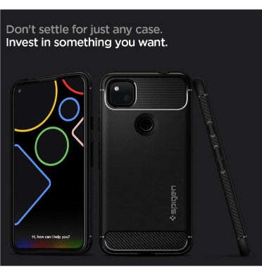 GOOGLE PIXEL 4A PREMIUM RUGGED ARMOR CASE BLACK | SPIGEN