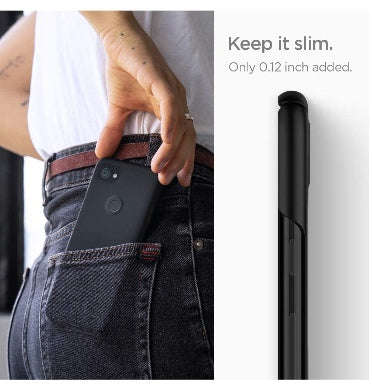 GOOGLE PIXEL 3A XL PREMIUM SLIM THIN FIT CASE BLACK | SPIGEN