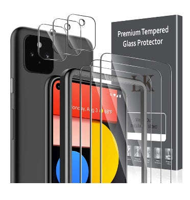 GOOGLE PIXEL 5 PREMIUM TEMPERED GLASS SCREEN AND CAMERA LENS PROTECTOR 9H 6PK | LK