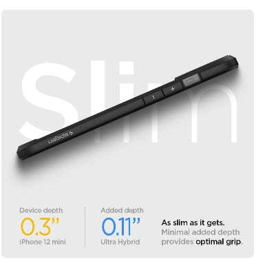 IPHONE 12 MINI PREMIUM SLIM ULTRA HYBRID CASE MATTE BLACK/CLEAR | SPIGEN