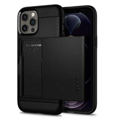 IPHONE 12 PRO MAX PREMIUM SLIM ARMOR CARD CASE BLACK | SPIGEN
