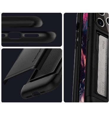 IPHONE 12 PRO MAX PREMIUM SLIM ARMOR CARD CASE BLACK | SPIGEN
