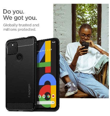 GOOGLE PIXEL 4A 5G PREMIUM RUGGED ARMOR CASE BLACK | SPIGEN