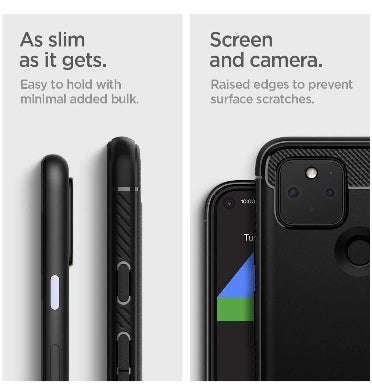 GOOGLE PIXEL 4A 5G PREMIUM RUGGED ARMOR CASE BLACK | SPIGEN