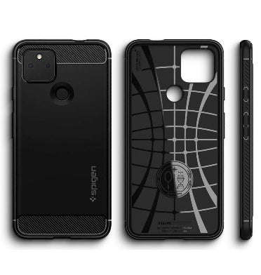 GOOGLE PIXEL 4A 5G PREMIUM RUGGED ARMOR CASE BLACK | SPIGEN