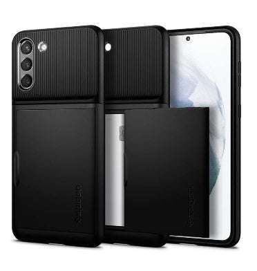 SAMSUNG GALAXY S21 PREMIUM SLIM ARMOR CARD CASE BLACK | SPIGEN