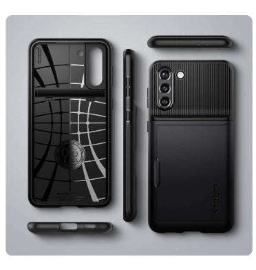 SAMSUNG GALAXY S21 PREMIUM SLIM ARMOR CARD CASE BLACK | SPIGEN