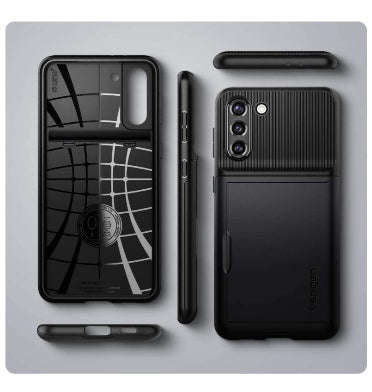 SAMSUNG GALAXY S21+ PREMIUM SLIM ARMOR CARD CASE BLACK | SPIGEN