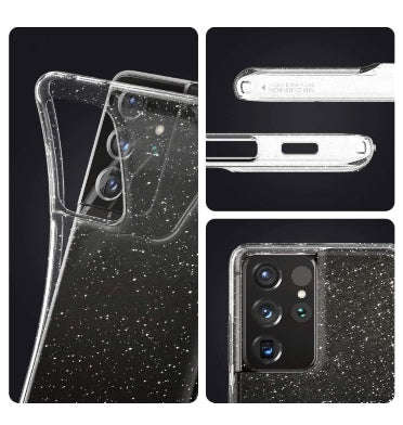 SAMSUNG GALAXY S21 ULTRA PREMIUM SLIM LIQUID CRYSTAL GLITTER CASE CLEAR | SPIGEN