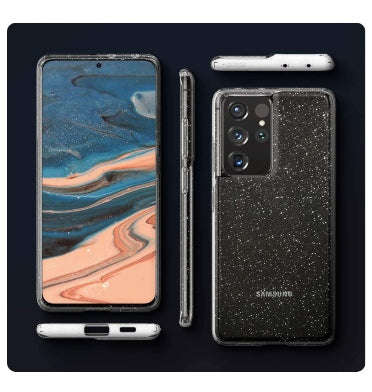 SAMSUNG GALAXY S21 ULTRA PREMIUM SLIM LIQUID CRYSTAL GLITTER CASE CLEAR | SPIGEN