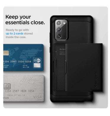 SAMSUNG GALAXY NOTE 20 PREMIUM SLIM ARMOR CARD CASE BLACK | SPIGEN