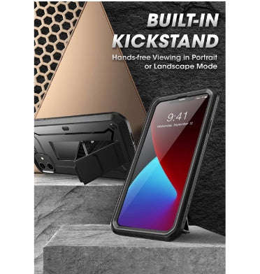 IPHONE 12 PRO MAX FULL BODY RUGGED PROTECTIVE CASE WITH SCREEN PROTECTOR BLACK | SUPCASE