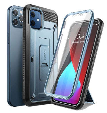 IPHONE 12 PRO FULL BODY RUGGED PROTECTIVE CASE WITH SCREEN PROTECTOR CERULEAN | SUPCASE