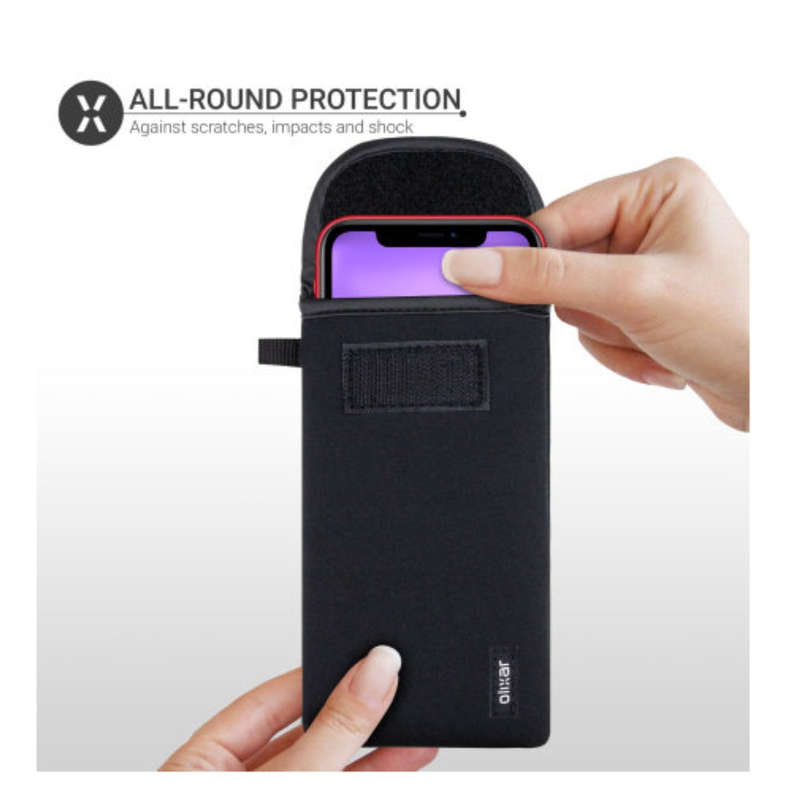 NEOPRENE UNIVERSAL SMARTPHONE POUCH SLEEVE BLACK | OLIXAR