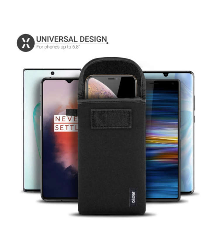 NEOPRENE UNIVERSAL SMARTPHONE POUCH SLEEVE BLACK | OLIXAR