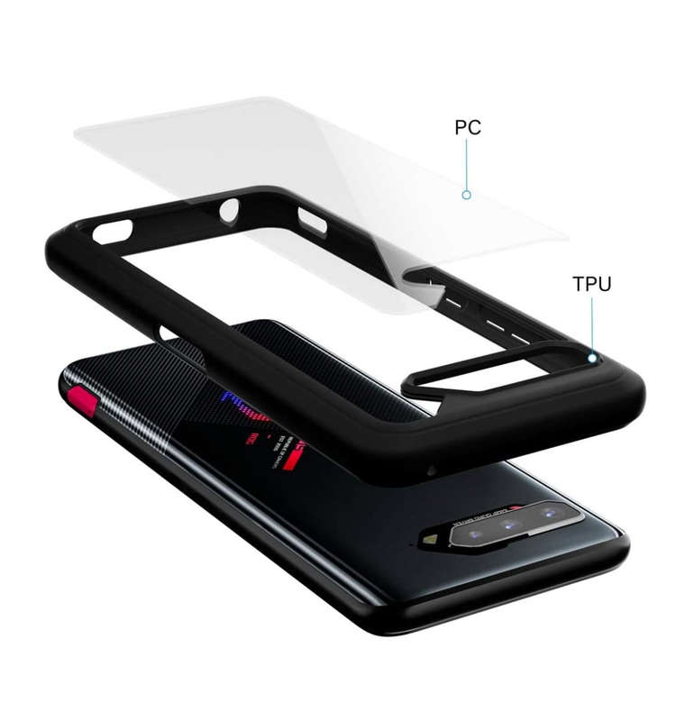 ASUS ROG PHONE 5 PREMIUM HYBRID BUMPER CASE BLACK/CLEAR
