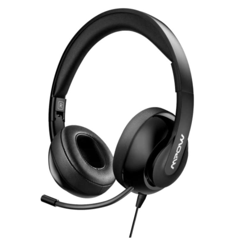 MPOW 224 LIGHTWEIGHT FOLDABLE WIRED HEADSET WITH RETRACTABLE MIC BLACK