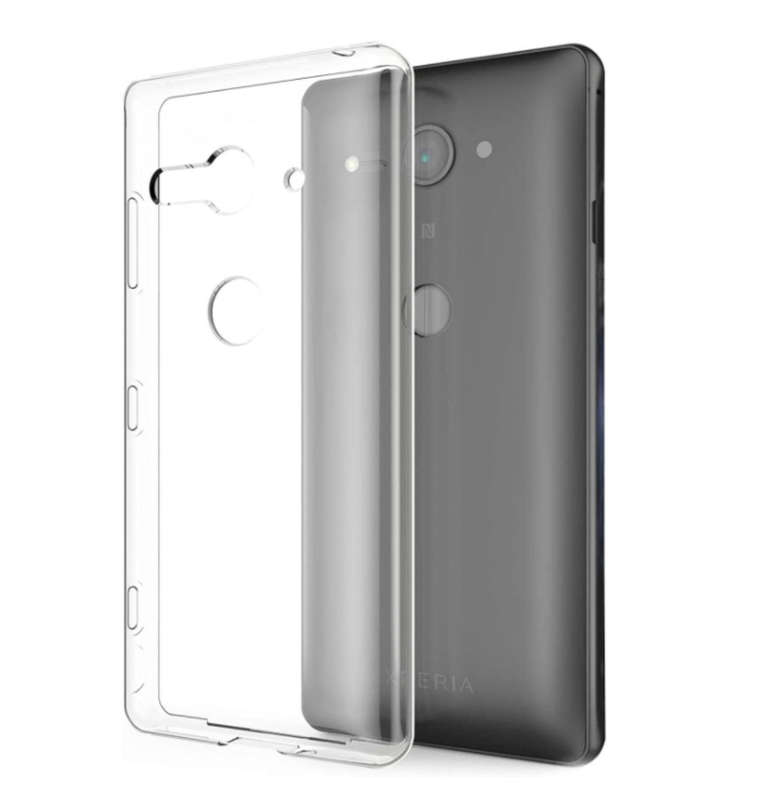 SONY XPERIA XZ2 COMPACT SLIM FIT SOFT GEL CASE CLEAR AND TEMPERED GLASS SCREEN PROTECTOR