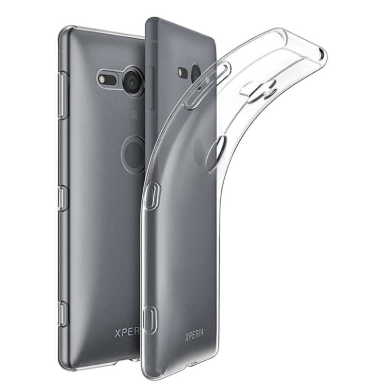 SONY XPERIA XZ2 COMPACT SLIM FIT SOFT GEL CASE CLEAR AND TEMPERED GLASS SCREEN PROTECTOR