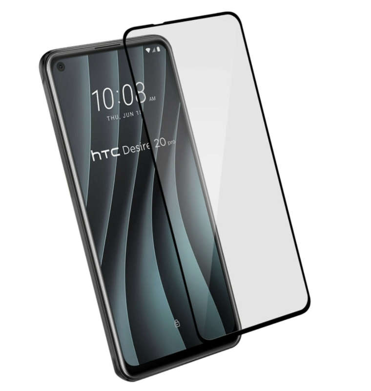 HTC DESIRE 20 PRO PREMIUM TEMPERED GLASS SCREEN PROTECTOR BLACK