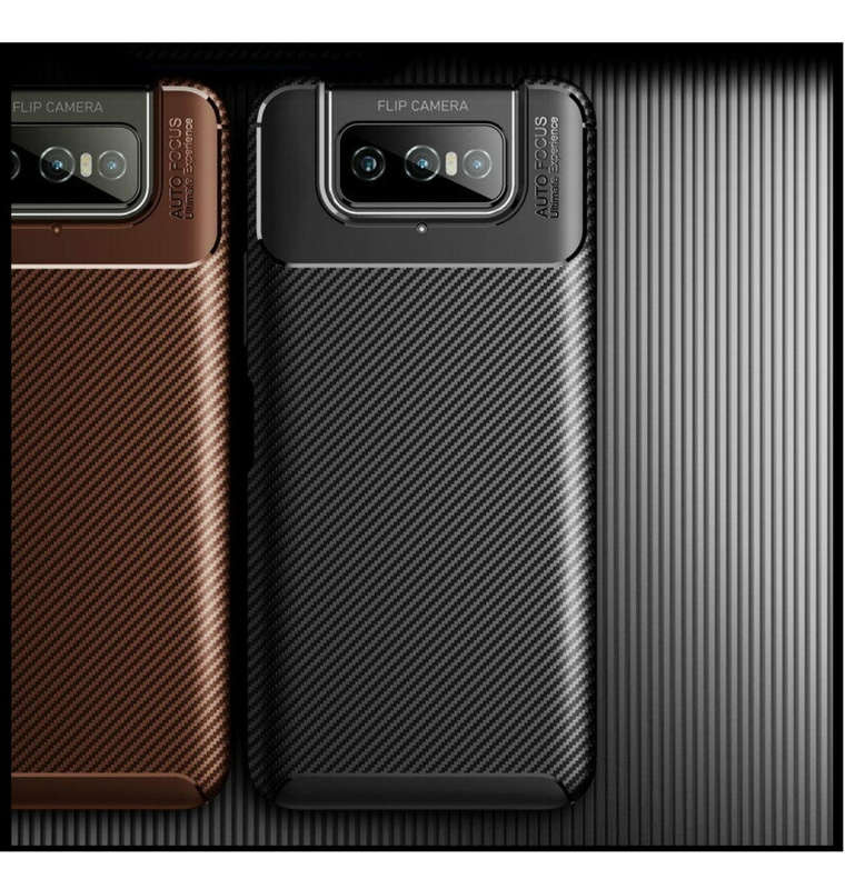 ASUS ZENFONE 8 FLIP PREMIUM CARBON FIBRE TEXTURED CASE BLACK