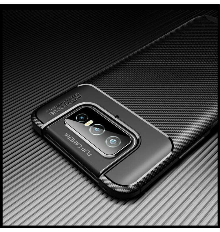 ASUS ZENFONE 8 FLIP PREMIUM CARBON FIBRE TEXTURED CASE BLACK