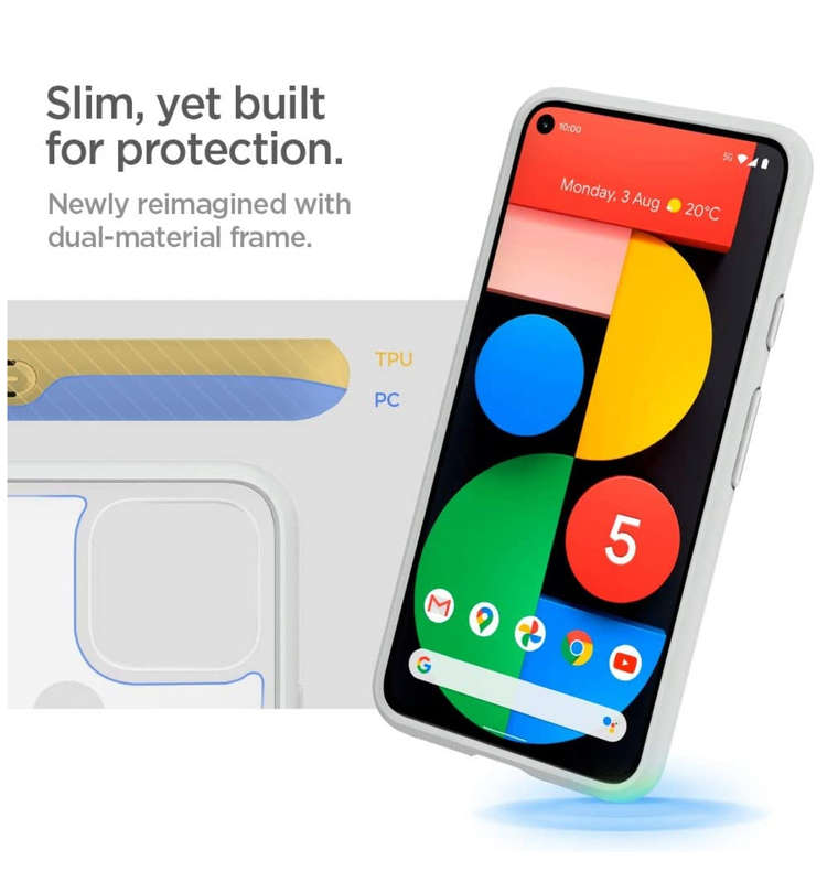 GOOGLE PIXEL 5 PREMIUM SLIM THIN FIT CASE WHITE | SPIGEN