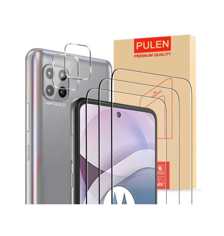 MOTO G 5G (2021) PREMIUM TEMPERED GLASS SCREEN AND CAMERA LENS PROTECTOR 5PK | PULEN