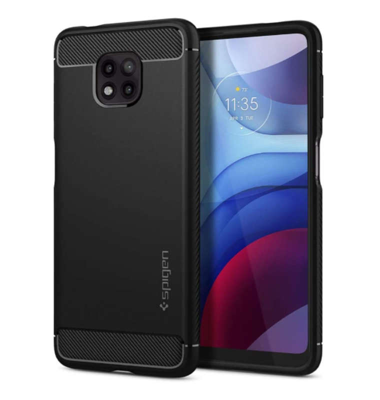 MOTO G POWER (2021) PREMIUM RUGGED ARMOR CASE BLACK | SPIGEN