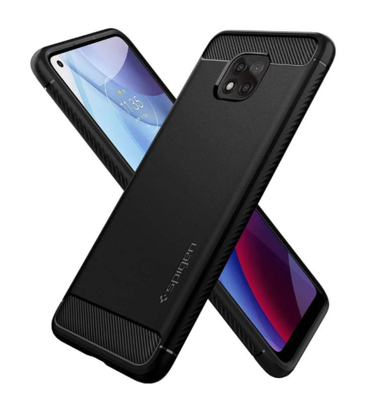 MOTO G POWER (2021) PREMIUM RUGGED ARMOR CASE BLACK | SPIGEN