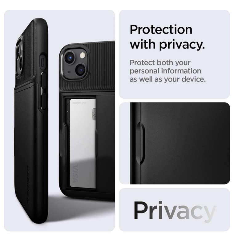 IPHONE 13 PREMIUM SLIM ARMOR CARD CASE BLACK | SPIGEN