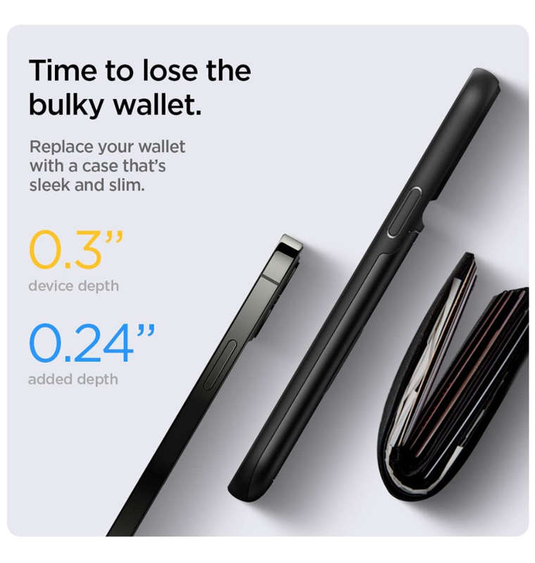 IPHONE 13 PREMIUM SLIM ARMOR CARD CASE BLACK | SPIGEN